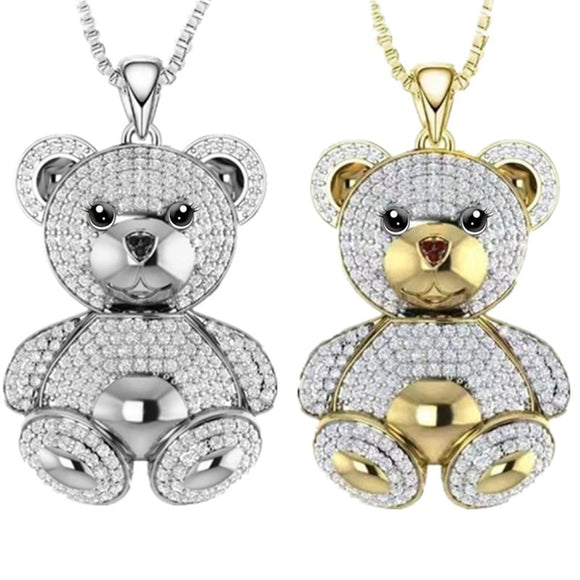 Luxury Bear Pendant Necklace for Women Party Anniversary Jewelry