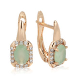 Ethnic Zircon Drop Earrings 585 Rose Gold For Women Wedding Jewelry