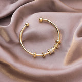 Style: TRENDY  Shape\pattern: Round  Plating: Gold-color  Metals Type: 14k Yellow Gold plated  Material: Metal  Gender: Women  Brand Name: Genuine-Gemstone  Bracelets Type: Cuff Bracelet