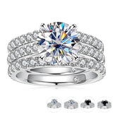 4.15ct Moissanite Wedding Band Ring Set Bridal Women Jewelry