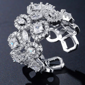 Luxury White Gold Engagement Ring for Women Party Jewelry