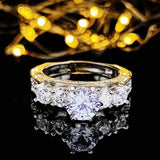 Luxury Round silver bride Ring Set For Women Wedding Anniversary Gift Jewelry