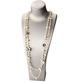 Double Layer Pearl Necklace For Women Rose Flower Women Wedding Jewelry