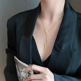 V-shaped Clavicle Necklace Gold chain Women Wedding jewelry
