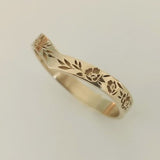 Vintage Carved Gold V-shaped Ring Set Women Wedding Wedding Jewellery