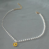Genuine Freshwater Pearl Necklace Women Birthday Gift Gold Jewelry