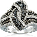 Vintage Black Zircon Gemstone Ring for Women Engagement Jewelry