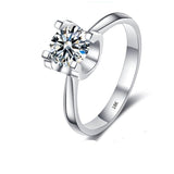 4CT Diamond Wedding Ring 18K White Gold Band For Women Jewelry