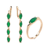 Luxury Green Emerald Dangle Jewelry et For Woman Wedding Jewelry