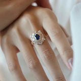 Vintage Antique Yellow Gold Ring for Women Sapphire Wedding Jewelry