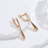 Simple Water Drop Dangle Earrings 585 Rose Gold For Women  Jewelry