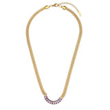 Luxury Tennis Chain Gold Jewelry Set Women Bracelet Necklace Jewelry Set