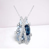 Luxury Aquamarine Gemstone Jewelry Set for Women Infinite Wedding Set Gift4