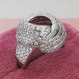 Unique White Sapphire engagement Ring Silver for women jewelry