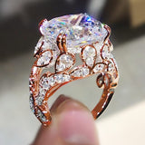 Zircon Rose Gold Ring for Women Wedding Party Jewelry