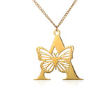 Big Butterfly Letters Pendant Necklaces For Women Jewelry