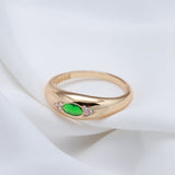 Luxury Natural Green Zircon Ring 585 Rose Gold Women Wedding Jewelry