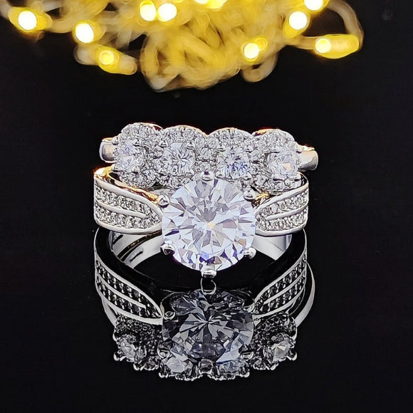 Luxury bride wedding ring set for women anniversary gift jewelry