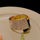 Luxury Wide Zircon Bracelet Gold Women Party jewelry