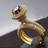 1.52CT Red Gemstone Ring Set Gold Women Bridal Jewellery