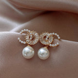 Luxury White Pearl Earrings for Women Wedding Jewelry Gift