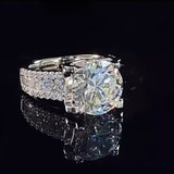 2 Ct 8mm Moissanite Ring For Women Silver Band Engagement Jewelry