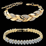 Luxury Braided Leaf Bracelet Charm Anniversary for Women Jewelry