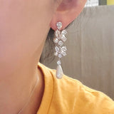 Luxury Bridal Pearl Dangle Earrings Engagement for Women Jewelry