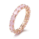 Emerald Round Cut Zircon Ring for Women 585 Rose Gold Wedding Jewelry