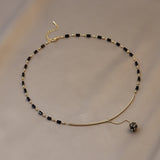 Black Zircon Gem Pendant Necklace Jewelry For Women Party Girls Accessories