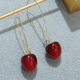 Cherry Long Drop Earrings Women Wedding Jewelry