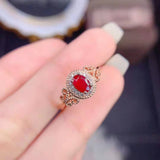 Natural Oval Ruby Rings For Women Anniversary Jewelry