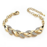 Luxury Braided Leaf Bracelet Charm Anniversary for Women Jewelry