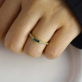 Classic Emerald Green Gemstone Ring Women Wedding Anniversary Jewelry