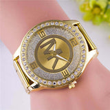Gold Diamond Watch For Women Quartz Wrist  Jewelry