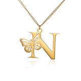 Big Butterfly Letters Pendant Necklaces For Women Jewelry