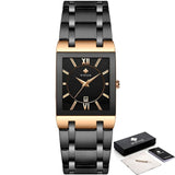 Luxury Black Gold Watch Quartz Watche Square Women Wristwatch