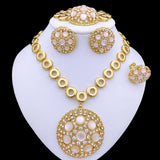 Blue Opal 18K Gold Jewelry Sets For Women Wedding Jewelry