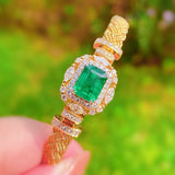Luxury Emerald Bracelet Gemestone Bangle for Women Jewelry