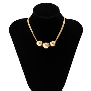 Punk Ball Pendant Choker Necklace For Women Gold Party Jewelry