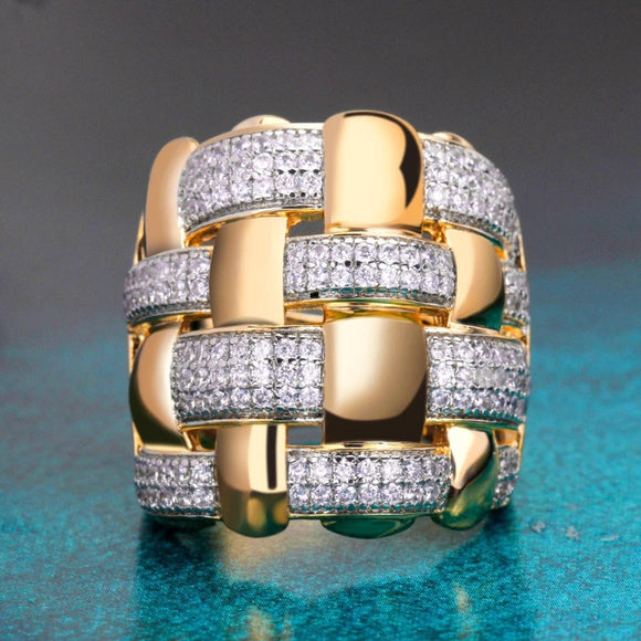 Cross Line Zircon Ring Women Anniverssary Bridal Jewelry