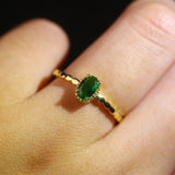 Classic Emerald Green Gemstone Ring Women Wedding Anniversary Jewelry