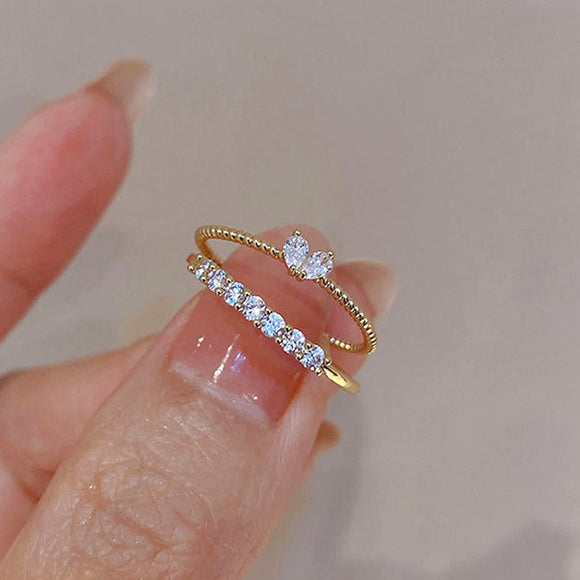 Luxury Zircon Heart Ring for Women Engagement Wedding JewelryGifts