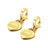 Big Heart Wedding Earrings 18K Gold For Women Jewelry