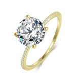 Princess Heart Zircon Ring For Women Silver Wedding Jewelry