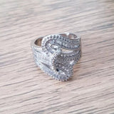 5.6CT White Sapphire Gemstone Ring 925 Silver Women Wedding Jewelry
