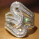 5.6CT White Sapphire Gemstone Ring 925 Silver Women Wedding Jewelry