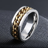 Gold Roman Numeral Ring Spinner Chain Women  Jewelry
