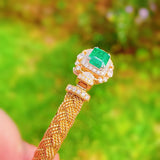 Luxury Emerald Bracelet Gemestone Bangle for Women Jewelry