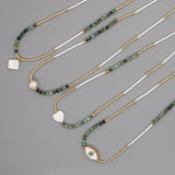 Natural Stones Evil Eye Beaded Necklace for Women Anniverssary Jewellery